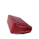 Red Lambskin Quilted Black Trim Mini Square Flap Gold Hardware - Image 8