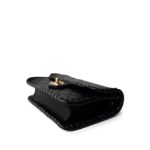 Black Calfskin Braided My Own Frame Flap Bag Aged GHW - Image 7