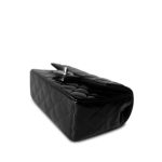 15B Black Patent Quilted Mini Rectangular Flap Silver Hardware - Image 4