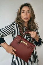 Kelly 28 Rouge H Chamonix White Stitching Gold Plated [E] Stamp - Image 11