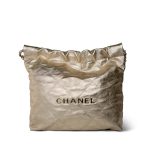 Gold Calfskin Quilted 22 Hobo Bag Small Light Gold Hardware - Image 4