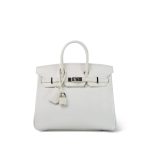 Birkin 25 White Epsom Palladium Plated [K] Stamp - Image 3