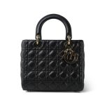 Black Lambskin Cannage Lady Dior Medium