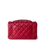 16C Red Lambskin Quilted Mini Rectangular Flap LGHW - Image 11