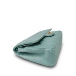 Tiffany Blue Caviar Quilted Classic Flap Medium Light Gold Hardware - Image 7
