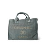 23S Washed Denim Small Deauville Tote Silver Hardware