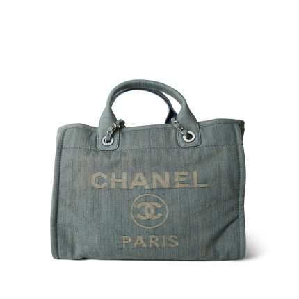 23S Washed Denim Small Deauville Tote Silver Hardware