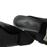Black Oz Mule Sandals Palladium Plated Hardware Size 39 - Image 3