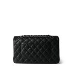 Black Caviar Quilted Medium Classic Flap Silver Hardware - Image 3
