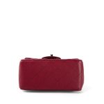 17B Red Caviar Quilted Mini Square Flap Silver Hardware - Image 7