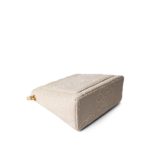 Ivory Canvas Camellia Bucket Bag Gold Hardware - Image 9