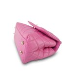 21P Pink Caviar Quilted Lizard Embossed Coco Handle Small Light Gold Hardware - Image 11
