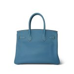 Birkin 30 Blue Jean Togo Palladium Plated [E] Stamp - Image 4