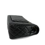 24K Black Caviar Quilted Maxi Travel Flap Aged Gold Hardware - Image 6