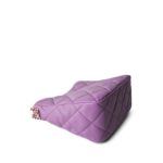 22S Purple Lambskin Quilted Pick Me Up Hobo Bag Logo Chain Aged Gold Hardware - Image 12