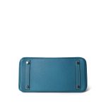 Birkin 30 Blue Jean Togo Palladium Plated L Square Stamp - Image 11
