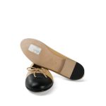 Beige/Black Lambskin Cap Toe CC Ballerina Flats Size 41.5 - Image 11