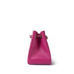 Fuchsia Caviar Quilted Mini Bucket Bag Light Gold Hardware - Image 5