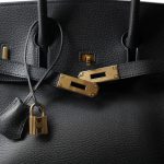 Birkin 35 Black Ardennes Gold Plated [F] Stamp - Image 7