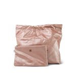 22A Metallic Pink / Rose Calfskin Quilted 22 Small Hobo Bag - Image 3