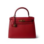 Kelly Sellier 28 Rouge Casaque Epsom Gold Plated C Stamp - Image 2