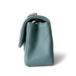 18C Pearly Light Blue Caviar Quilted Mini Rectangular Flap Aged Gold Hardware - Image 4