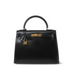 Vintage Kelly Sellier 28 Black Box Calfskin Gold Plated (Y) Stamp - Image 5