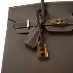Birkin 25 Sellier Etoupe Epsom Gold Plated Z Stamp - Image 3