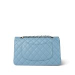 Light Blue Caviar Quilted Classic Flap Medium Light Gold Hardware - Image 4