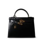 Kelly Sellier 28 Black Box Calfskin Gold Plated (L) Stamp - Image 8
