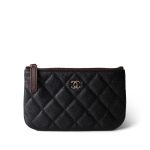 Black Caviar Quilted Classic O Case Pouch Mini LGHW