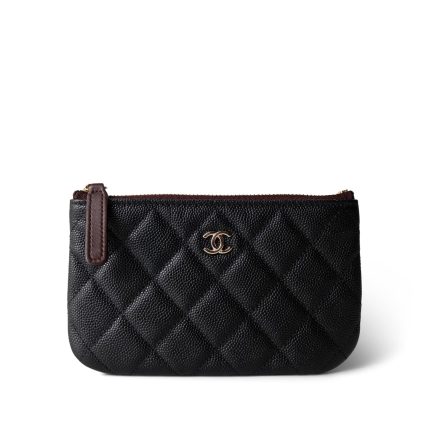 Black Caviar Quilted Classic O Case Pouch Mini LGHW