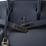 Birkin 30 Bleu Nuit Togo Palladium Plated Z Stamp - Image 3