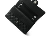 Black Caviar Quilted Medium Classic Flap Silver Hardware - Image 13