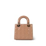 Nude/ Rose Lady Dior Patent Cannage Small - Image 4