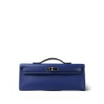 Kelly Cut Clutch Bleu Saphir Swift Palladium Plated A Stamp