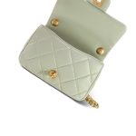 White Pearly/Iridescent Mini Pearl Flap Aged Gold Hardware - Image 15