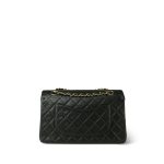 Dark Green/Khaki Lambskin Quilted Classic Flap Medium Gold Hardware - Image 4