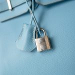 Birkin 35 Bleu Celeste Epsom Palladium Plated D Square Stamp - Image 6