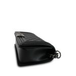 Black Caviar Quilted Old Medium Boy Bag Ruthenium Hardware - Image 12