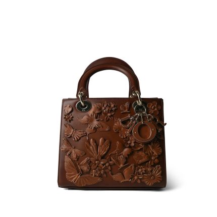 Brown Butterfly Flower Lady Dior Medium