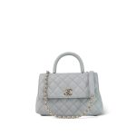 24P Grey Caviar Quilted Small Coco Handle LGHW - Image 12