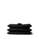 Black Lambskin Quilted Pillow Crush Single Flap Bag Aged Gold Hardware - Image 7