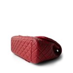 Red Grained Calfskin XL Small Travel Flap Bag Light Gold Hardware - Image 8