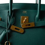 Birkin 30 Malachite Togo Gold Plated T Stamp - Image 5