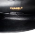 Black Lambskin Chevron Medium Classic Flap Light Gold Hardware - Image 10