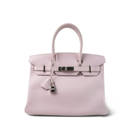 Birkin 30 Rose Dragee Swift Gold Plated K Square Stamp