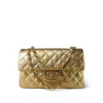 Gold Lambskin Quilted Classic Flap Small Aged Gold Hardware - Image 11