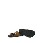 Chypre Sandals Brun Fumé/Noir Leopard Suede Size 36.5 - Image 7