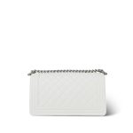 23P White Caviar Quilted Boy Bag Old Medium Aged Silver Hardware - Image 3